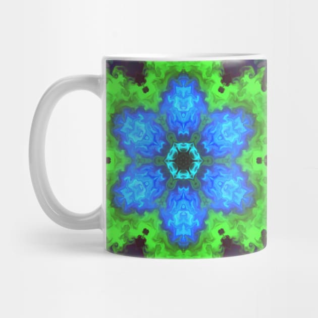 Psychedelic Hippie Flower Blue Green and Purple by WormholeOrbital